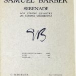バーバー 弦楽合奏のためのセレナード Op.1 室内楽 輸入楽譜 BARBER Serenade Op.1 for String Quartet or String Orchestra 洋書