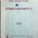 フュルスト 弦楽四重奏曲 Op.34 (パート譜セット) 輸入楽譜 paul walter furst Streichquartett op. 34 洋書