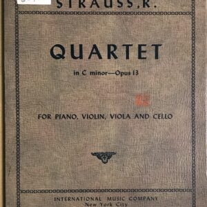 R.シュトラウス ピアノ四重奏曲 ハ短調 OP.13 (パート譜セット) 輸入楽譜 R.Strauss Quartet in C minor Op.13 洋書