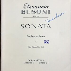 ブゾーニ バイオリン・ソナタ 第1番 ホ短調 Op.29 (ヴァイオリン+ピアノ) 輸入楽譜 BUSONI バイオリン・ソナタ 第1番 ホ短調 Op.29 洋書