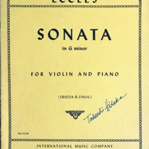 エックレス ソナタ ト短調 (ヴァイオリン＋ピアノ) 輸入楽譜 Eccles Sonata in G minor 洋書