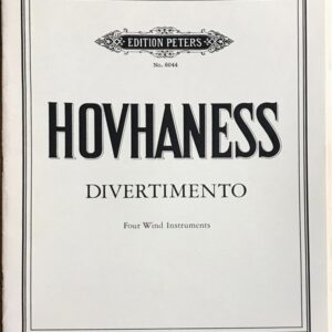 ホヴァネス ディヴェルティメント (木管四重奏 スコア＋パート譜) 輸入楽譜 Hovaness Divertimento Four Wind Instruments 洋書
