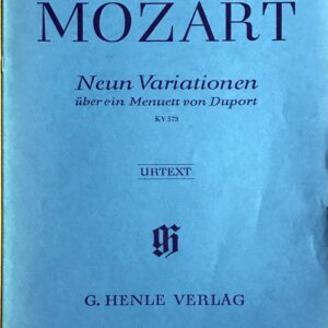モーツァルト デュポールのメヌエットによる9つの変奏曲 KV573 (ピアノ) 輸入楽譜 Mozart Neun Variationen uber ein Menuett von Duport