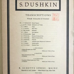 パラディース シシリエンヌ（ドゥシュキン編曲） (ヴァイオリン＋ピアノ) 輸入楽譜 ParadisM.T. Sicilienne 洋書
