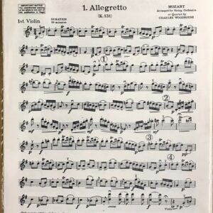 モーツァルト ディヴェルティメント KV.131 (パート譜セット) 輸入楽譜 Mozart/arr. Woodhouse Three Divertimento Movements 洋書