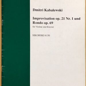 カバレフスキー Improvisation op. 21No.1 Rondo op. 69 (バイオリンとピアノ) 輸入楽譜 Kabalevsky 洋書