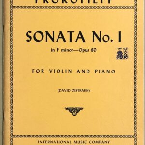 プロコフィエフ ヴァイオリン・ソナタ 第1番 ヘ短調 作品80 (ヴァイオリン＋ピアノ) 輸入楽譜 Prokofieff Sonata no.1 Op.80 洋書