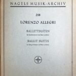 ロレンツォ・アッレグリ Ballet Suites for string orchestra and basso continuo (弦楽オーケストラ通奏低音) 輸入楽譜 Lorenzo Allegri
