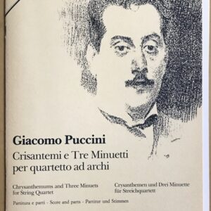 プッチーニ 弦楽四重奏曲「菊の花」と3つのメヌエット 輸入楽譜 PUCCINI Crisantemie 3 minuetti quartetto ad archi e 3 Minuetti