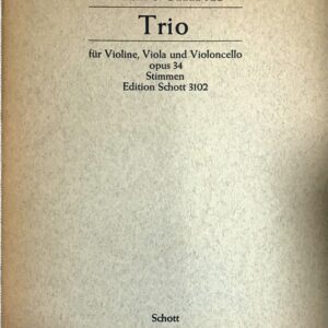 ヒンデミット 弦楽三重奏曲 第1番 Op.34 (パート譜セット) 輸入楽譜 HINDEMITH Streich-Trio Nr.1 Op.34 洋書