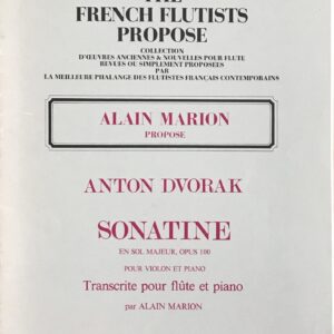 ドヴォルザーク ソナチネ ト長調 Op.100 校訂/編曲: A. Marion (フルート+ピアノ) 輸入楽譜 Dvorak Sonatine en sol majeur, Op. 100 洋書
