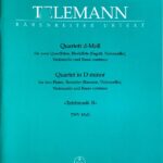 テレマン 四重奏曲 ニ短調 (2Fl.Fg.Bc/2Fl.Vc.Bc/2Fl.Rec.Bc) 輸入楽譜 Telemann Quartet in D minor 洋書