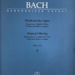 バッハ 音楽の捧げ物 BWV 1079より トリオ・ソナタ ハ短調 (フルート+バイオリン+通奏低音) 輸入楽譜 Bach Musical Offering 洋書