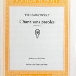 チャイコフスキー 無言歌・Op.2・No.3 (バイオリンまたはフルートとピアノ) 輸入楽譜 Tchaikovsky Chant sans paroles 洋書