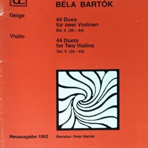 バルトーク 44の二重奏曲 第2巻 (2バイオリン) 輸入楽譜 Bartok 44 Duos for Two Violins Vol.2 洋書